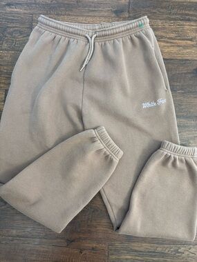 White Fox Boutique Tan Fleece Sweatpants Joggers